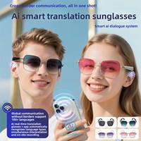 Lunettes intelligentes de traduction IA avec plus de 100 langues en temps réel, fonctionnalités d'écoute de musique et d'appel