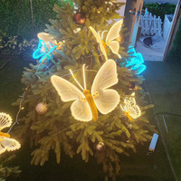 Lumières décoratives artificielles dynamiques en forme de papillon pour extérieur, éclairage de parc, place publique, site touristique, lumières paysagères, lumières de mariage, papillon lumineux.