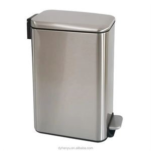 Cubo de basura de cocina de acero inoxidable de cierre suave grande de nuevo diseño cubo de basura interior/exterior Pedal de PIE forma Rectangular Mini residuos - Product Image 1