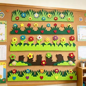 Do-It-Yourself maternelle salle de classe décoration dentelle bordure Non-tissé tissu feutre Stickers muraux culturel <span class=keywords><strong>bricolage</strong></span> nouveauté cadeaux - Product Image 1
