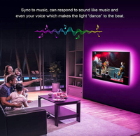 Bande lumineuse LED pour téléviseur, 2 m, SMD5050, bande lumineuse RGB, synchronisation musicale, USB, rétroéclairage pour téléviseur avec télécommande pour téléviseur de 24 à 60 pouces