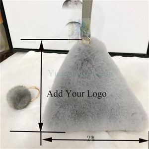 Stylish Plush Rabbit Fur Triangle Handbag for Fashion <strong>Lovers</strong> - Product Image 1