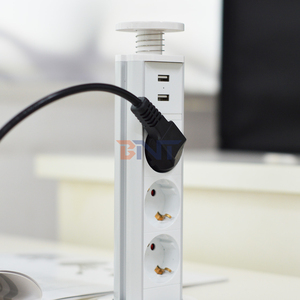 Prise de courant escamotable verticale BNT pour plan de travail de <span class=keywords><strong>cuisine</strong></span> avec chargeur USB rapide et prise personnalisable - Product Image 3