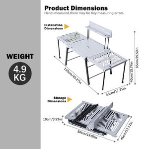 INBESTCAMP Gril Modulaire Transformable et Réglable pour <span class=keywords><strong>Camping</strong></span>-<span class=keywords><strong>car</strong></span>, Station de Préparation de <span class=keywords><strong>Camping</strong></span> en Plein Air - Product Image 3