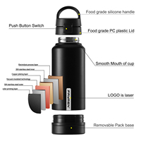 Bouteille d'eau isotherme en acier inoxydable de 32 oz avec compartiment de rangement dissimulé intégré pour une utilisation multifonctionnelle légère