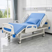 Lit médical manuel à trois manivelles pour hôpital, prix d'usine, en vente