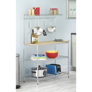 Étagère de <span class=keywords><strong>cuisine</strong></span> de <span class=keywords><strong>style</strong></span> bricolage Offre Spéciale étagère de boulanger de stockage de <span class=keywords><strong>cuisine</strong></span> à 3 niveaux avec étagère chromée supérieure amovible - Product Image 5