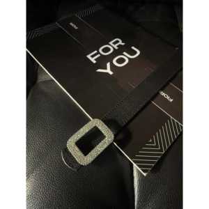 Cinturón cuadrado con diamantes de imitación Fiori para mujer, accesorio de moda con hebilla de metal para fiesta - Product Image 1