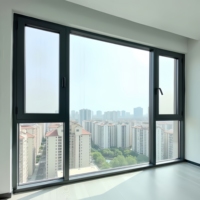 Ventana Abatible de Aluminio con Aislamiento Térmico de Primera Calidad, Insonorizada, para Edificios Residenciales Modernos y Villas