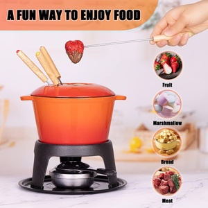 Ensemble de marmites à <span class=keywords><strong>fondue</strong></span> en fonte <span class=keywords><strong>pour</strong></span> <span class=keywords><strong>fromage</strong></span>, marmite à chocolat avec 6 fourchettes à <span class=keywords><strong>fondue</strong></span> et <span class=keywords><strong>suisse</strong></span>, parfait <span class=keywords><strong>pour</strong></span> 6 personnes - Product Image 5