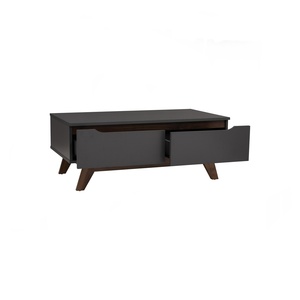 Urban Walnut Black MANDO Coffee Table Industrial Style Rectangular Center Table for Professional Office Lounge and Home - Product Image 2