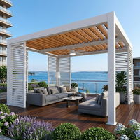 Pergola de jardin moderne en aluminium de haute qualité avec toit à lames bioclimatiques motorisé intelligent