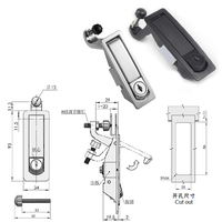 Verrouillage de panneau électrique à bouton poussoir, déclencheur de compression, levier de verrouillage, loquet Ms606