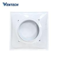 Diffuseur d'air en aluminium Ventech pour plafond, diffuseur à panneau plat, diffuseurs d'air, couvercles de ventilation avec deux noyaux coniques fixes