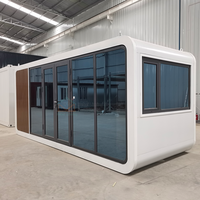 Cabine préfabriquée contemporaine de 20 pieds ou 40 pieds, pod de travail mobile Apple pour bureau, hôtel ou parc sur terrain non utilisé, en acier