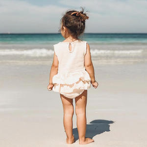 Petti - Pelele de Algodón Orgánico 100% Muselina con Volantes para Bebé Recién Nacida, Venta al por Mayor, Body sin Mangas de Verano para Bebés, Ropa de Bebé - Product Image 2