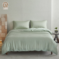 Ensemble de draps de lit en bambou de qualité supérieure 4 pièces Noël motif solide résistant aux rides écologique Simple poches profondes pour
