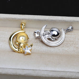 Colgante de Plata S925 Hecho a Mano, Accesorio DIY, Serie Espacial con Cabeza de Astronauta Colgante, Soporte Vacío para Perlas de 8-9 mm, Dijes con Patrón de Número 4918 - Product Image 2