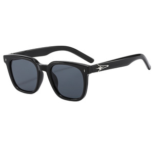 Sunglasses Square <b>Black</b> <b>Frame</b> PC Lens UV400 Protection Women Travel Driving Party Wear - Product Image 1