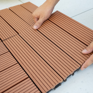Plancher de terrasse moderne en PVC WPC <span class=keywords><strong>30</strong></span> <span class=keywords><strong>cm</strong></span>, couleur bois, pour jardin, extérieur, imperméable, balcon, plancher de terrasse, usage domestique - Product Image 1