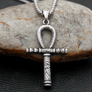 yunnique Ancient Egyptian Ankh Pendant Stainless Steel Men's Necklace <b>Cross</b> Shape Jewelry Gift - Product Image 3