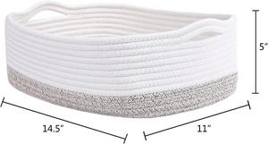 Panier de rangement en corde de coton tissé, organisateur de <span class=keywords><strong>table</strong></span> à <span class=keywords><strong>langer</strong></span> cubique <span class=keywords><strong>pour</strong></span> serviettes de placard, bac de pépinière <span class=keywords><strong>pour</strong></span> bébé, couleur de couture - Product Image 6