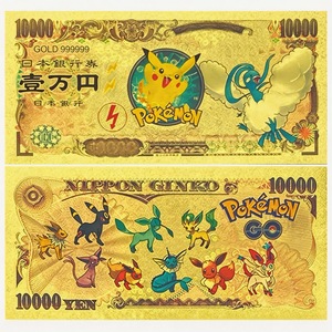Billetes de Banco de Anime Japonés Pokémon con Lámina de Oro, Billetes de Banco Chapados en Oro de 24K, Regalos para Niños, Venta al Por Mayor - Product Image 2