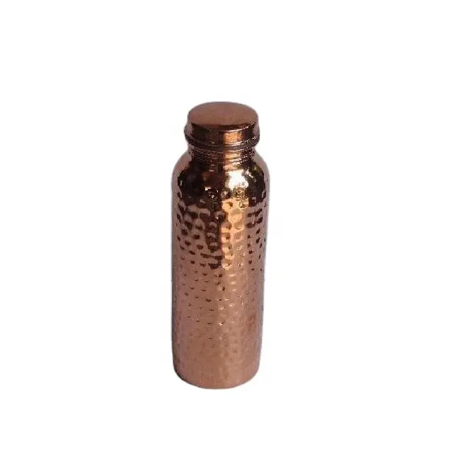 Copper Water Bottle With Hammered Finish For Health Benefits, Yoga Water Bottle Ayurvedic Water Bottle