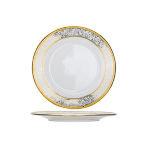 Service <span class=keywords><strong>de</strong></span> table en porcelaine sculptée à la main, style nordique créatif, bord doré, <span class=keywords><strong>8</strong></span>/10 pouces, 100 pièces pour mariage - Product Image 4