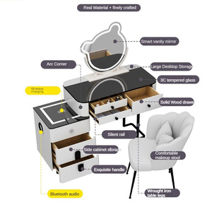 Nuevos modelos de estilo moderno, diseño de moda, muebles de dormitorio, tocador con espejo y maquillaje ligero, juego de tocador - Product Image 5