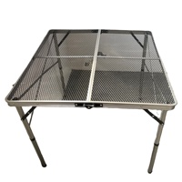 Klappbarer Camp-Aluminium tisch mit höhen verstellbaren Beinen, leichter tragbarer klappbarer Aluminium-Esstisch für den Innen-und Außenbereich