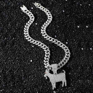 Nouveau Collier Homme 2026 Style Hip-Hop Rap avec Pendentif Chèvre, Plaqué Or et Argent, Personnalisé, Style Punk Urbain, Bijoux Tendance en Gros - Product Image 2