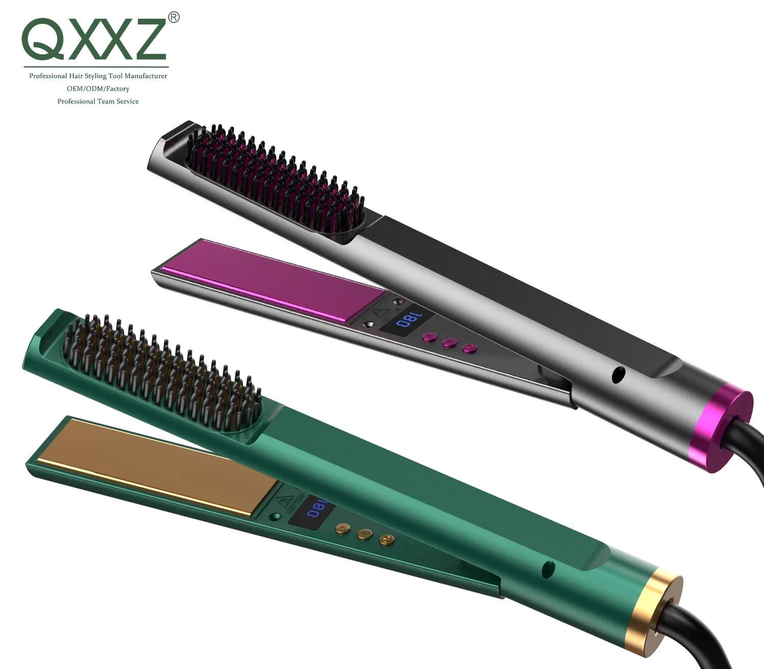 Chuyên nghiệp Titan tóc sắt ép tóc với LCD Flat Irons bán buôn nhãn hiệu riêng tùy chỉnh tóc ép tóc