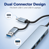 Hub USB 8-en-1 avec station d'accueil multiport USB 3.0 Type-C, prise en charge des cartes SD, prise audio 3,5 mm, en alliage d'aluminium, en stock