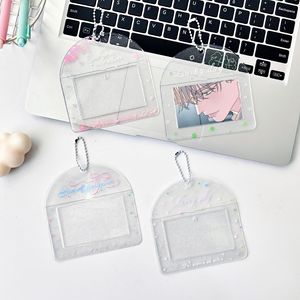 <span class=keywords><strong>Porte</strong></span>-cartes personnalisé en gros, petit format 3 pouces, motif fleur de cerisier et trèfle, design horizontal en PVC, rangement aléatoire de cartes avec effet de poursuite des étoiles - Product Image 2