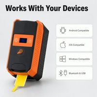 Imprimante d'étiquettes thermique portable intelligente 36 mm Bluetooth USB 2600 mAh 203 DPI pour Android iOS Windows Code-barres