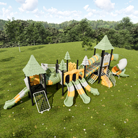 Aire de jeux extérieure pour enfants cabane dans les arbres toboggan clime gym play set
