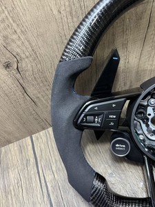 Volante de Fibra de Carbono para <span class=keywords><strong>Audi</strong></span> R8 <span class=keywords><strong>V10</strong></span> Plus 2015-2023, Botones Multifuncionales, Cosido a Mano, Mejora del Rendimiento - Product Image 3