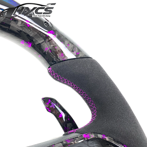 Volante de gamuza de fibra de carbono forjado LED para Volkswagen VW GOLF 8 MK8 GTI <span class=keywords><strong>Tiguan</strong></span> R Volante de estilo deportivo - Product Image 6