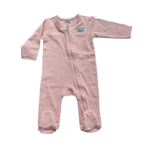 Grosir Romper bambu desain kustom baju monyet bayi balita perempuan anak laki-laki lengan panjang katun putih baju bayi manufaktur Romper bayi