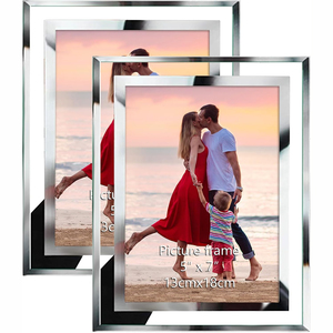 Silver Transparent Eco-Friendly Glass <b>Photo</b> <b>Frame</b> 4x6 5x7 <b>8x10</b> Customized Modern Classic Tabletop Display Wall Art - Product Image 1
