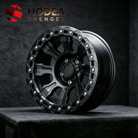 Jantes en alliage tout-terrain HODEA 4x4 - 17*9 18*9 pouces, design Beadlock noir mat pour Tundra/HiluxF-150/Bronco/Prado/Navara/Sierra
