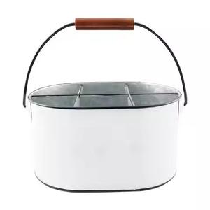 Ustensiles de cuisine Porte-ustensiles Caddy galvanisé Caddy de rangement en fer galvanisé fait à la main personnalisé Caddie à outils en fer galvanisé artisanal - Product Image 5