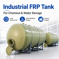 Tanque de Almacenamiento de Productos Químicos Anticorrosivo de Fibra de Vidrio FRP de 1m~100m |   Recipiente a Presión para Nitrógeno Líquido Ácido Alcalino, ISO CE PED