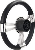 Volant de bateau en acier inoxydable neuf avec mousse PU noire, volant marin de 13,5 pouces