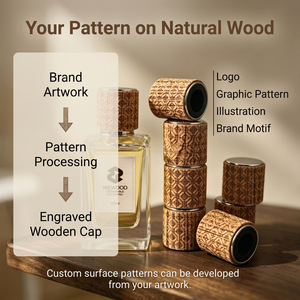 Bouchon de bouteille de parfum en bois gravé au laser WeWood du Vietnam, fermeture décorative personnalisée - Product Image 3