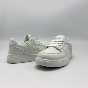 Baskets décontractées en cuir PU blanc, à lacets, plates, antidérapantes, pour la marche quotidienne et la ville - Product Image 6