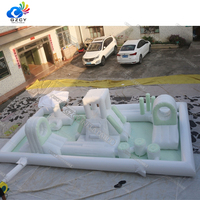 Château gonflable commercial mini portable pour extérieur et intérieur, mariage, tout blanc, PVC, certifié CE