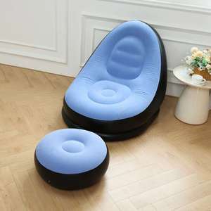 Modern Design Foldable <b>Inflatable</b> <b>Sofa</b> With Foot Pedals Portable Outdoor Plush Hospital Use Pvc Material Lazy Lounge Chair - Product Image 3