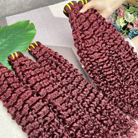 Lots de Cheveux Humains Bouclés Profonds Bourgogne 99J en Gros, Extensions de Tissage 100% Cheveux Brésiliens Vierges à Double Trame